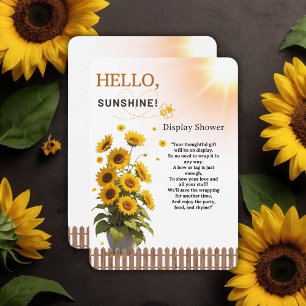 Hello Sunshine Sunflower Garden Baby Shower Enclosure Card