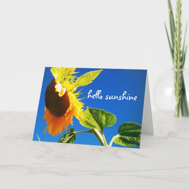 “Hello sunshine” sunflower photo blank inside card (Front)