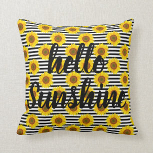 Hello Sunshine Sunflower Pillow