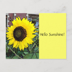 Hello Sunshine Sunflower Postcard