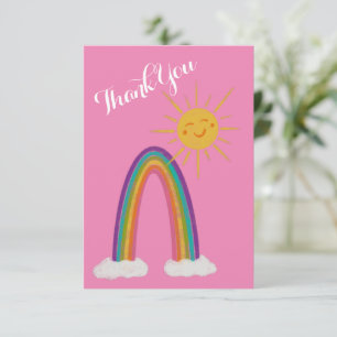 Hello Sunshine with Rainbow Thank You Card