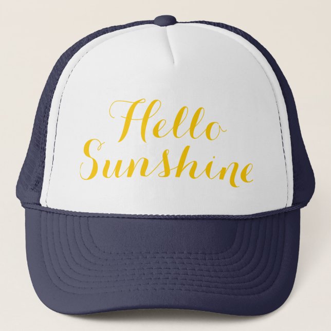 Hello Sunshine Women's Summer Trucker Hat (Front)