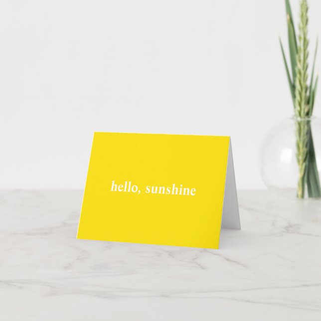 Hello Sunshine Yellow Note Card (Front)