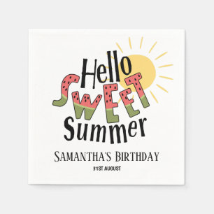 Hello Sweet Summer Pool Party Napkin