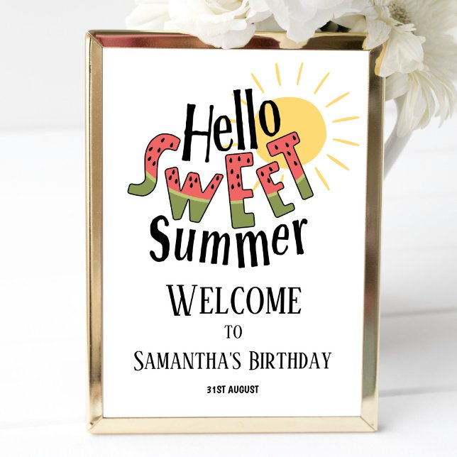 Hello Sweet Summer Pool Party Welcome Sign (Creator Uploaded)
