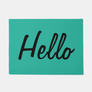 Hello Teal Green Doormat