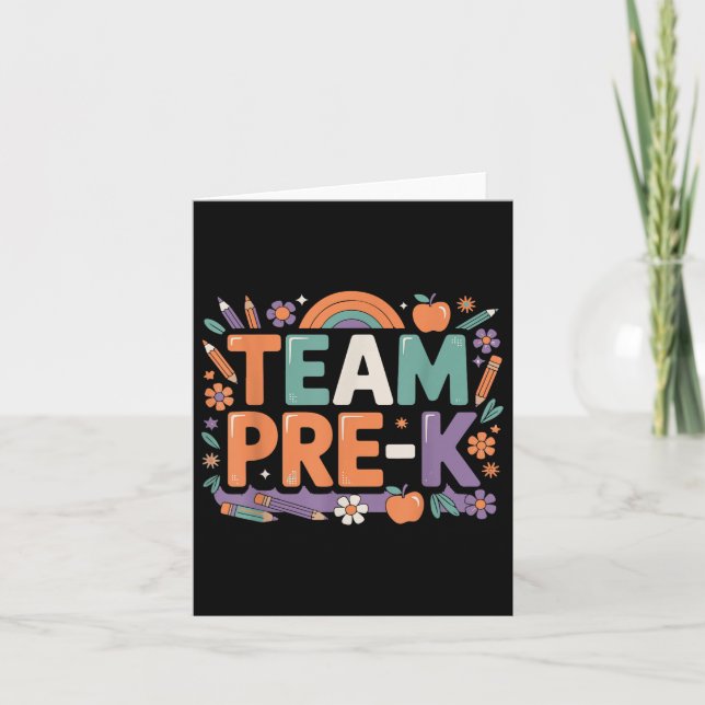 Hello Team Pre-k Back To School Fun For Little Lea Card (Front)