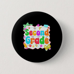 Hello Team Second Grade Back To School Shirt Schoo 6 Cm Round Badge