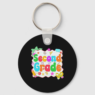 Hello Team Second Grade Back To School Shirt Schoo Key Ring