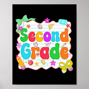 Hello Team Second Grade Back To School Shirt Schoo Poster