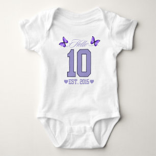 Hello Ten Digits Cute Coquette 10th Birthday Girl Baby Bodysuit