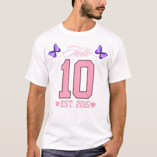 Hello Ten Digits Cute Coquette 10th Birthday Girl T-Shirt