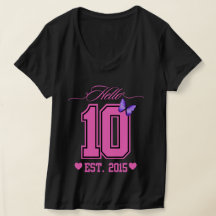 Hello Ten Digits Cute Coquette 10th Birthday Girl