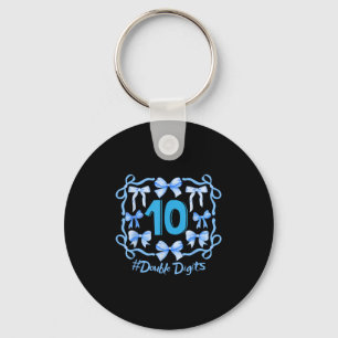 Hello Ten Double Digits Cute Coquette Bow 10th Bir Key Ring