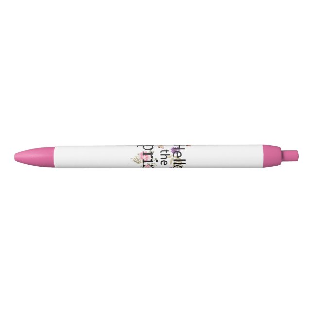 Hello The Spring Flower Black Ink Pen (Front)