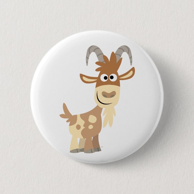 Hello There! Cute Cartoon Goat 6 Cm Round Badge (Front)