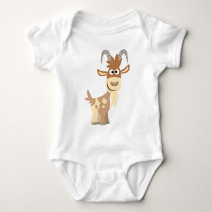 "Hello There!" Cute Cartoon Goat  Baby Apparel Bodysuit