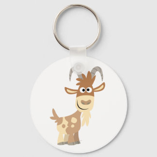 Hello There! Cute Cartoon Goat Key Ring