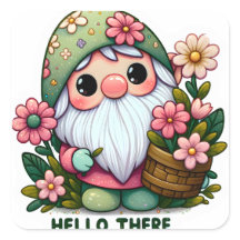 Hello There Gnome Sticker: A Friendly