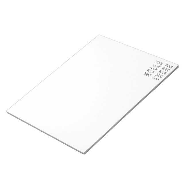 Hello There Minimalist Outline Lettering Notepad (Angled)