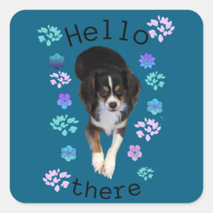 Hello There Puppy Classic Round Stickers