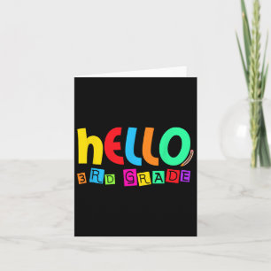 Hello Third 3rd Grade Back To School For Student B Card