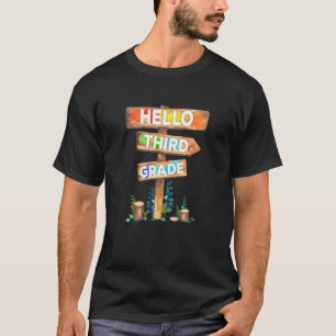 Hello Third Grade 3rd Grade Back To School Gif T-Shirt