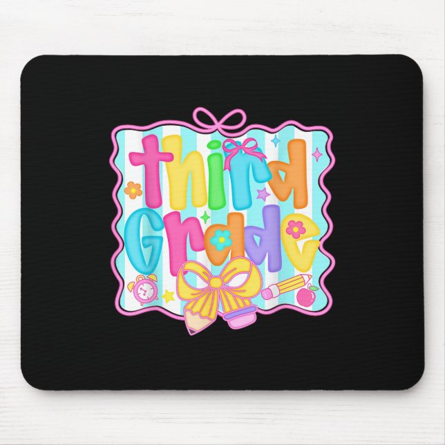 Hello Third Grade 3rd Grade Team Back To School Te Mouse Pad (Front)