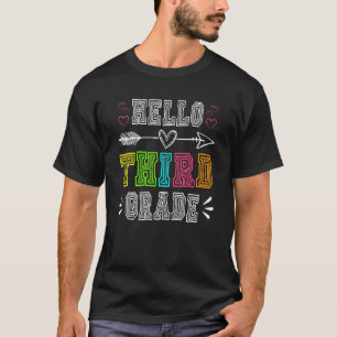 Hello Third Grade Back To School 3rd Grade Teache T-Shirt
