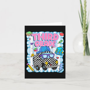 Hello Third Grade Bus School Teacher Student Back Card