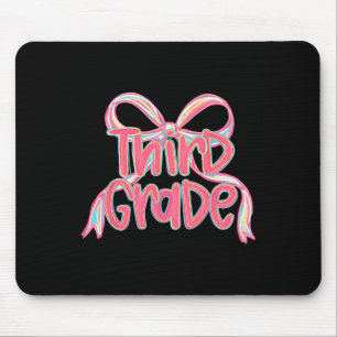 Hello Third Grade Coquette Bow Back To School Teac Mouse Pad