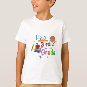Hello Third Grade - Cute Back to School Design for T-Shirt
