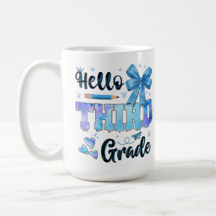 Hello Third Grade First Day of School Coquette Coffee Mug