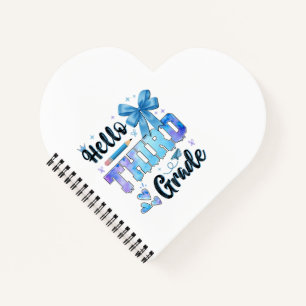Hello Third Grade First Day of School Coquette  Notebook
