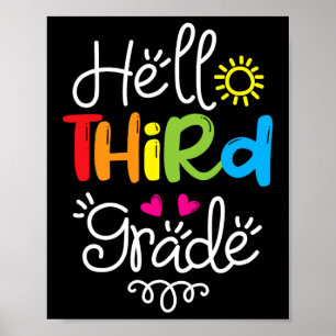 Hello Third Grade Fun 3rd Grade Back to School Gi Poster