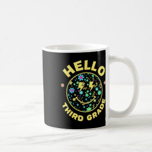 Hello Third Grade Happy Face 3rd Grade Squad Back  Coffee Mug