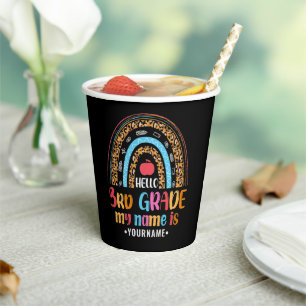 Hello Third Grade My Name is...Back to School Gift Paper Cups
