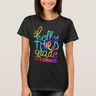 Hello Third Grade Pencil Back To School Teacher Ki T-Shirt