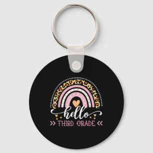 Hello Third Grade Rainbow 3rd Grade Back To School Key Ring