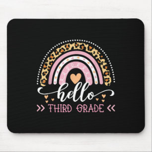 Hello Third Grade Rainbow 3rd Grade Back To School Mouse Pad