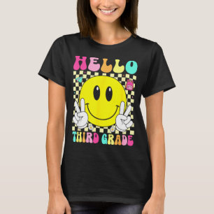Hello third grade retro smile face back to school T-Shirt