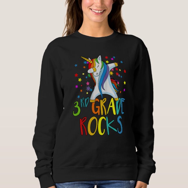 Hello Third Grade Rocks  3rd Grade Teacher Appreci Sweatshirt (Front)