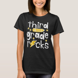 Hello Third Grade Rocks Third Grade Teacher T-Shirt