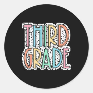 Hello Third Grade Shirt - Girls 3rd Grade Outfit, Classic Round Sticker