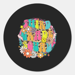 Hello Third Grade Shirt - Girls 3rd Grade Outfit, Classic Round Sticker
