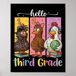 Hello Third Grade Shirt Poster