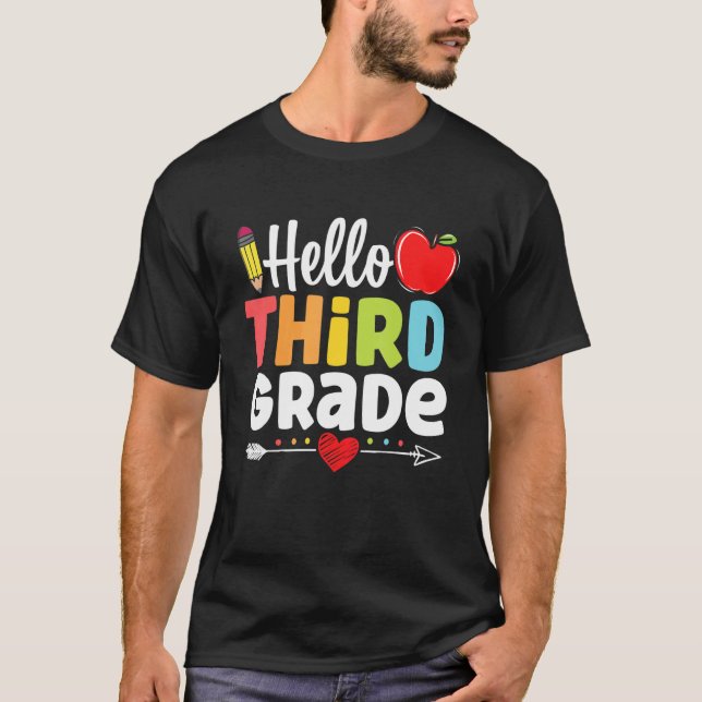 Hello Third Grade Team 3rd Grade Back To School   T-Shirt (Front)