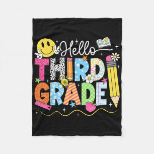 Hello Third Grade Team 3rd Grade Back To School Te Fleece Blanket