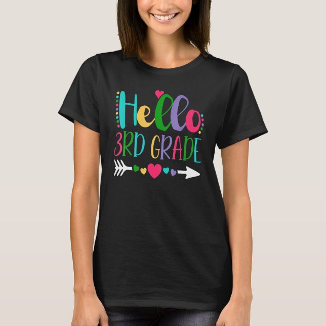 Hello Third Grade Team 3rd Grade Back To School Te T-Shirt (Front)