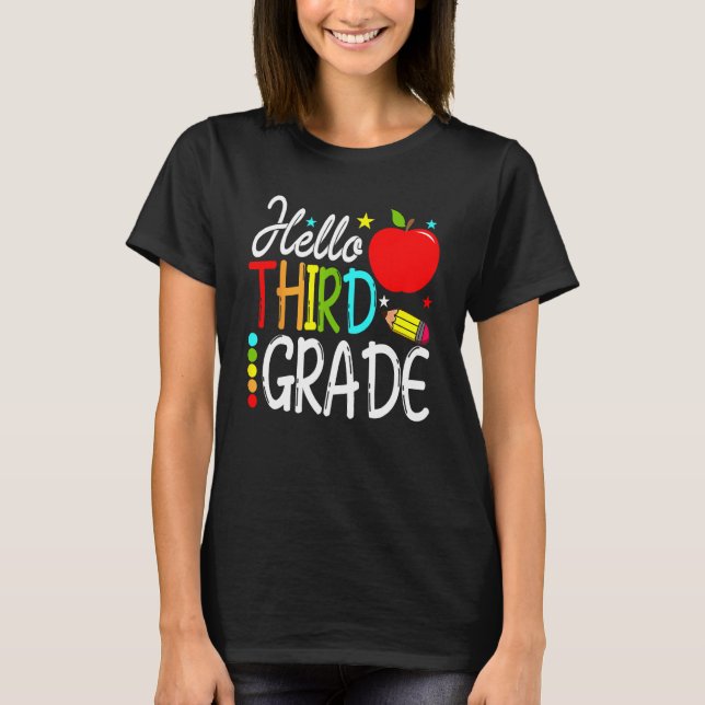 Hello Third Grade Team 3rd Grade Back To School Te T-Shirt (Front)